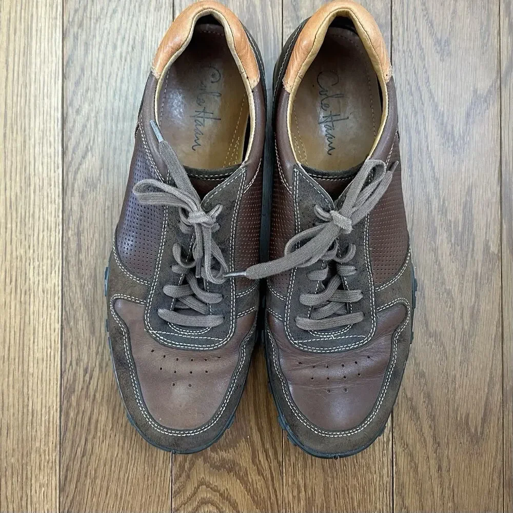 Cole Haan Men’s Air Griffin Brown Leather Casual Lace-Up Shoes Size 11